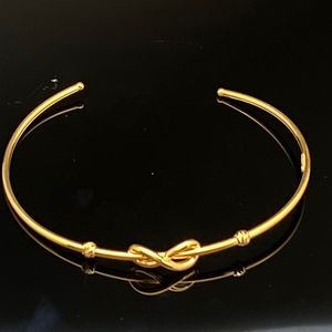 14 k Yellow Gold Infinity Flexible Cuff Bangle